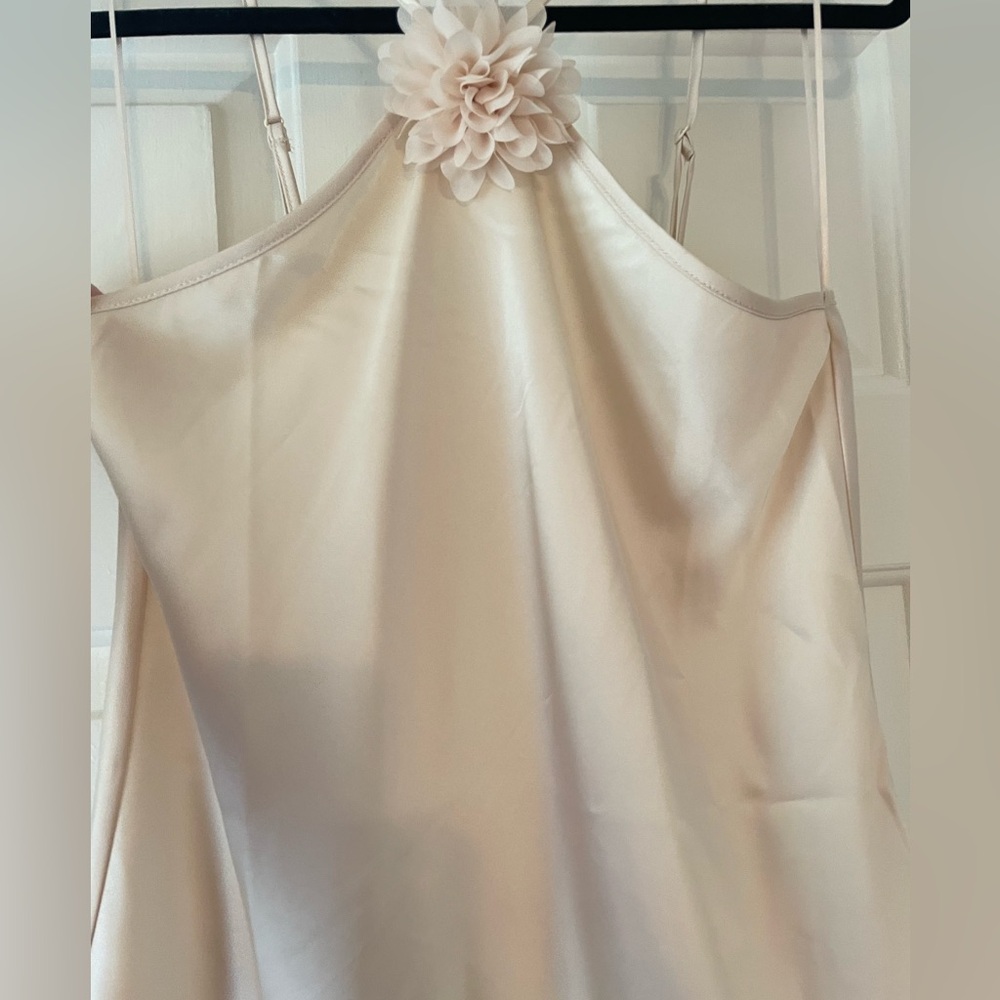 Cynthia Rowley Satin Flower Halter Top - Picture 2 of 5